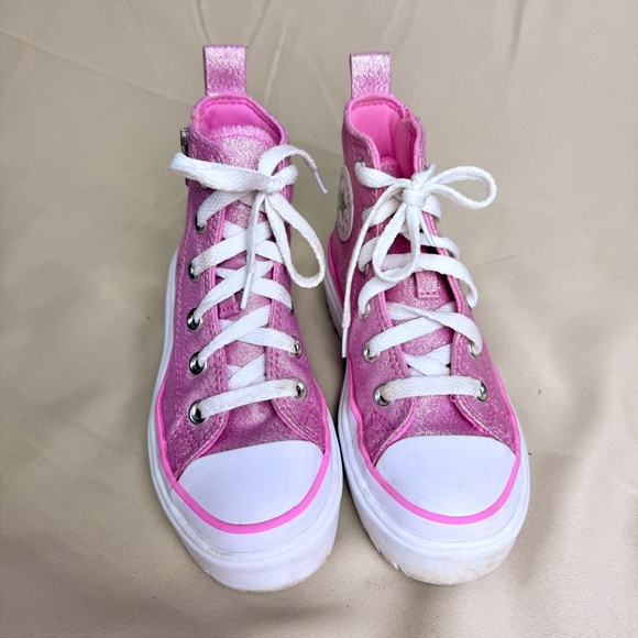 Converse High Topped Sneaker Glitter Pink & White - Picture 3 of 8
